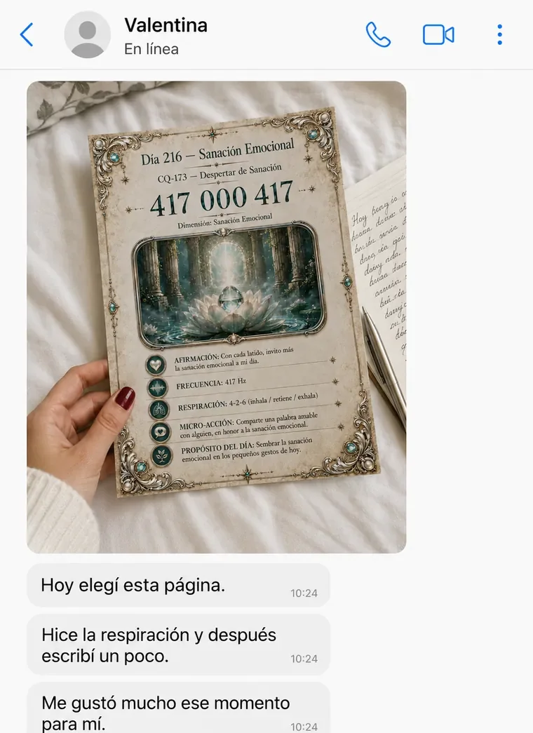 Testimonio de clienta sobre 400 Códigos Cuánticos