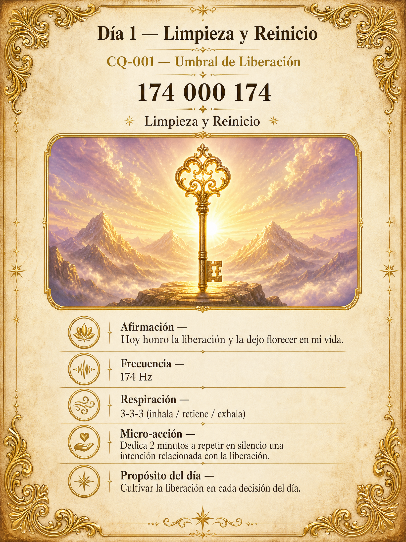 Página del manual — Día 1, Limpieza y Reinicio