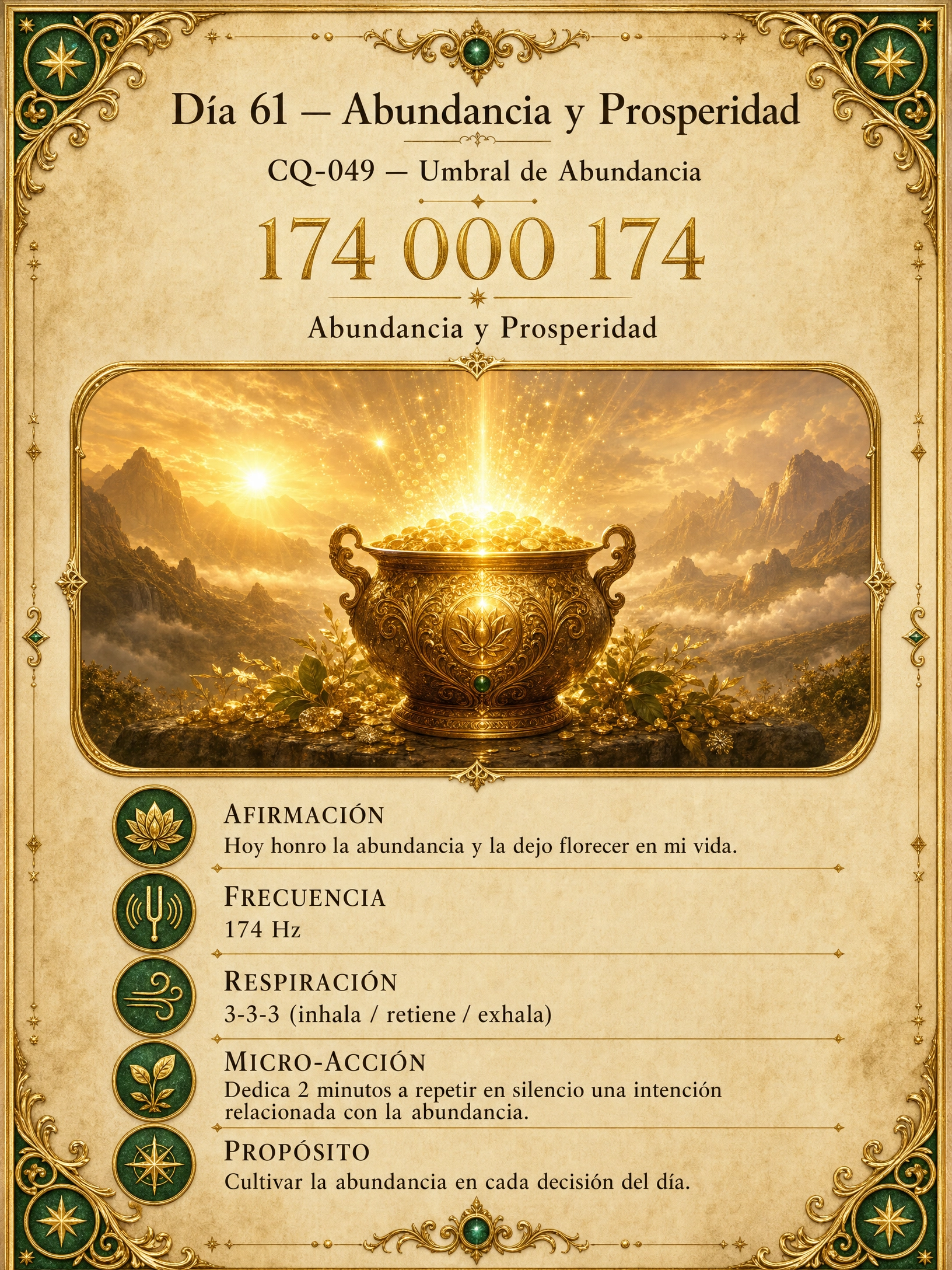 Página del manual — Día 61, Abundancia y Prosperidad